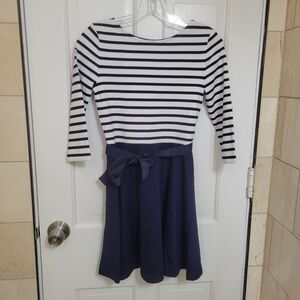 Polo Ralph lauren NWT Stripped navy long sleeve Girls dress.